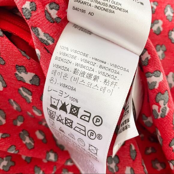 Levi’s Red Leopard Print Miranda Blouse Large - Picture 6 of 6